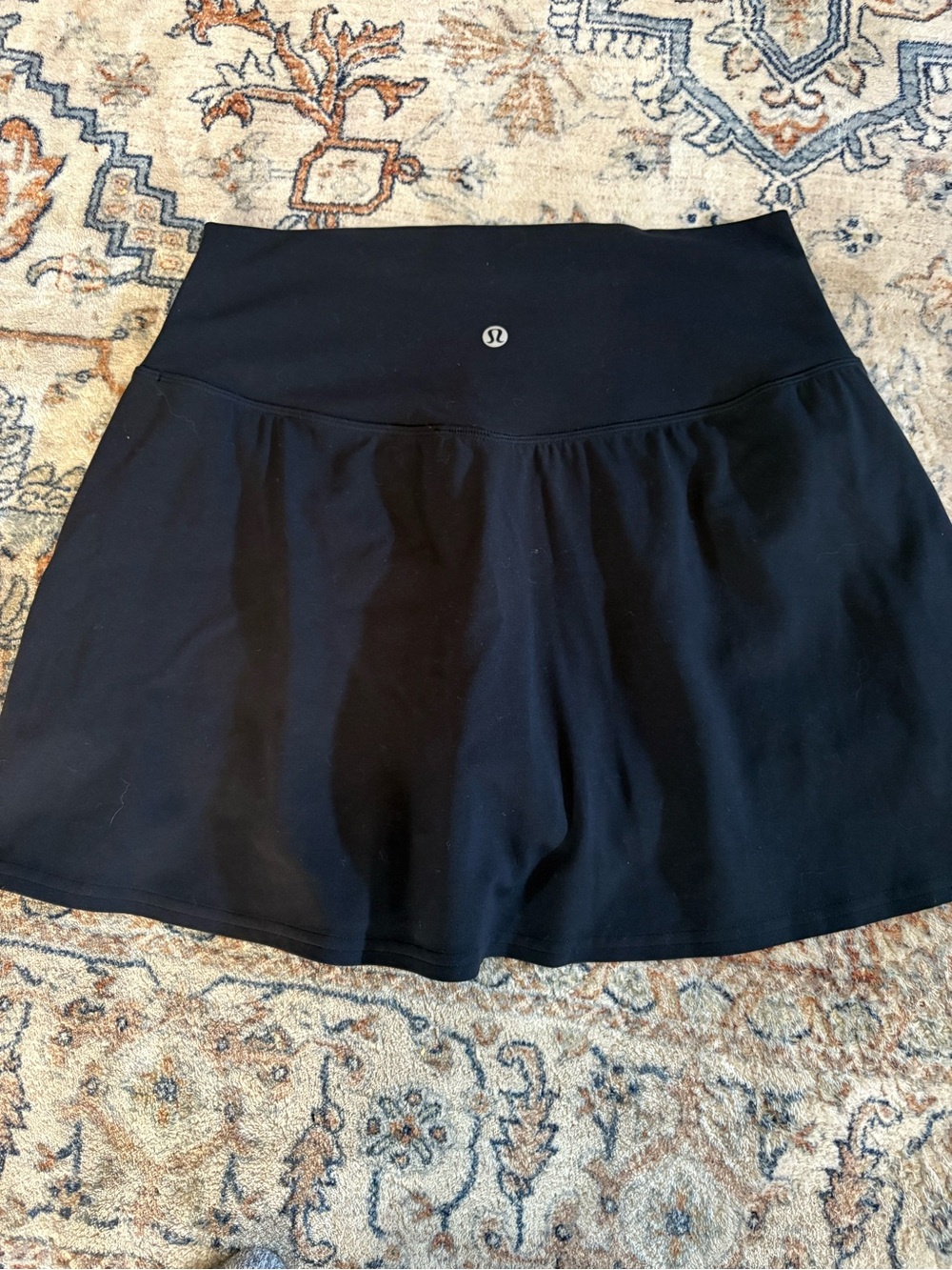 lululemon athletica Black Flared Athletic Skirt with Logo